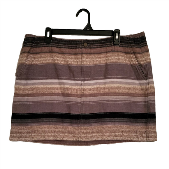 Old Navy Dresses & Skirts - Old Navy Browns Grays Neutral Striped Basketweave Cotton Mini Skirt Size 14